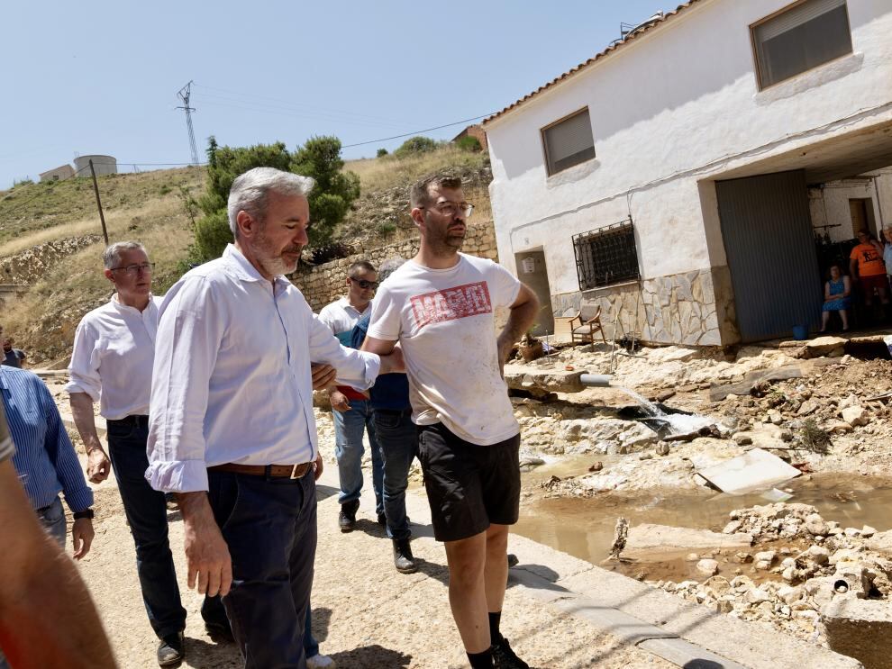 Jorge Azcón visita las poblaciones afectadas por las tormentas