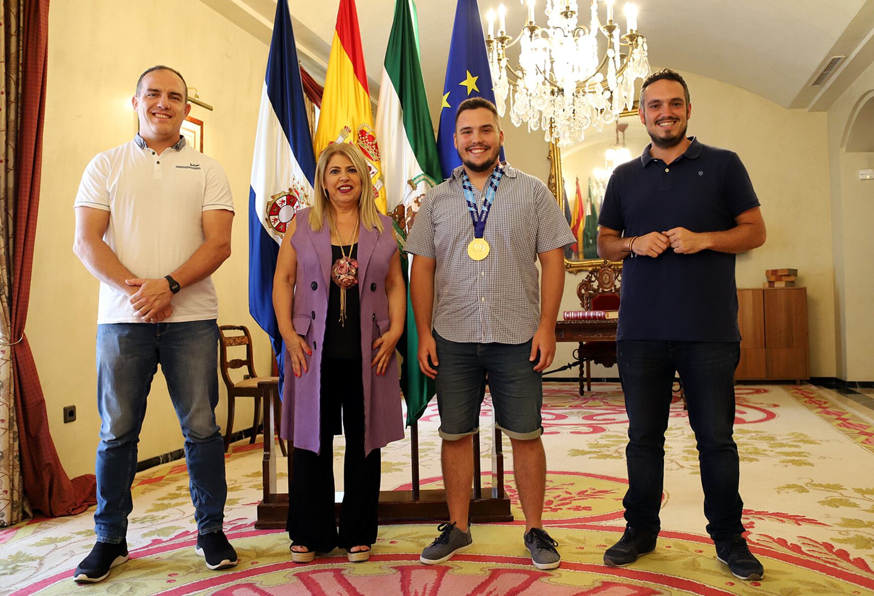 Pablo Torres durante su recepción en el Ayuntamiento