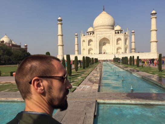 Borja Fernández en el Taj Mahal