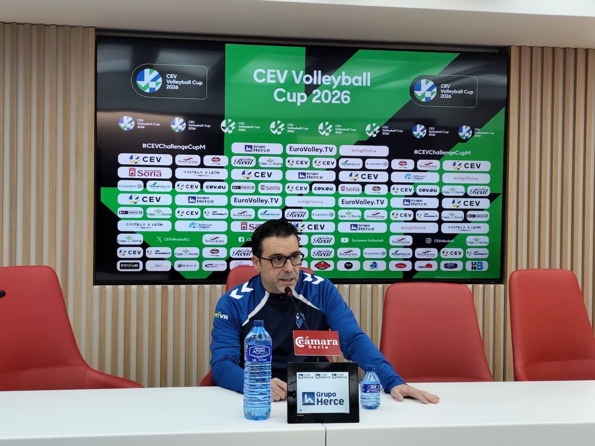 Alberto Toribio (entrenador Grupo Herce Soria Voleibol) previa Piacenza - “Disfrutar y ser valientes, pero no inconscientes”, las claves de Grupo Herce Soria para medirse a Piacenza