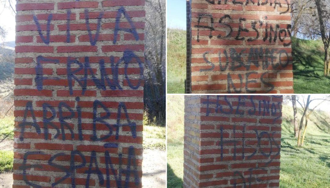 Pintadas en el memorial de los fusilados por el franquismo 