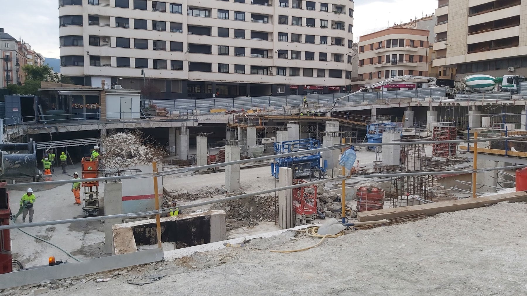 Imagen de las obras de la Rosaleda en la actualidad