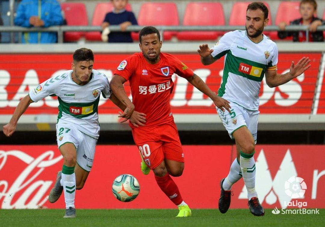 Gus Ledes, durante el partido ante el Elche.