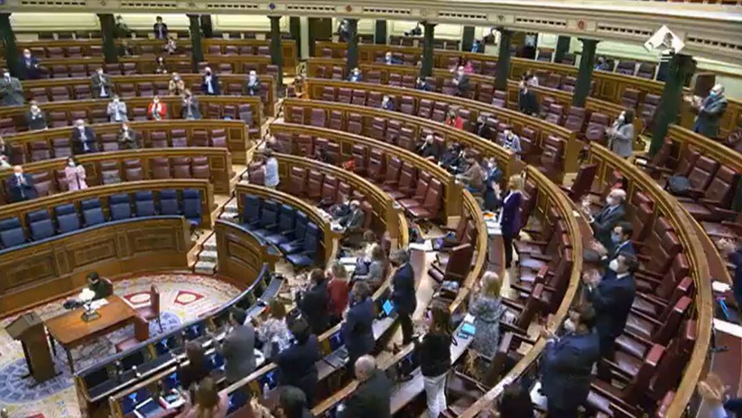 Momento en el que Meritxell Bate, ha interrumpido el debate del Pleno del Congreso 