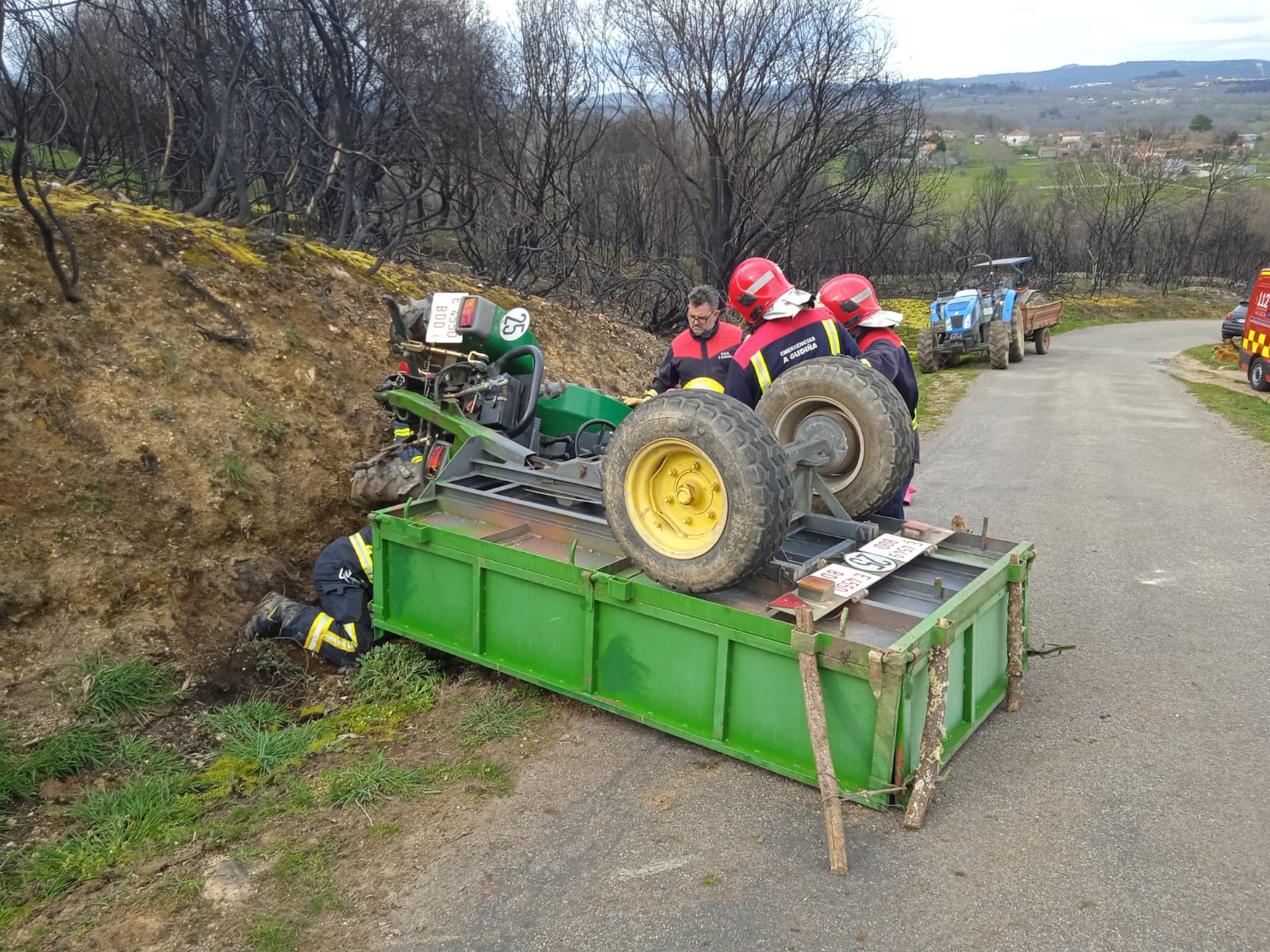 Un accidente en Riós con un tractor se salda con una víctima mortal