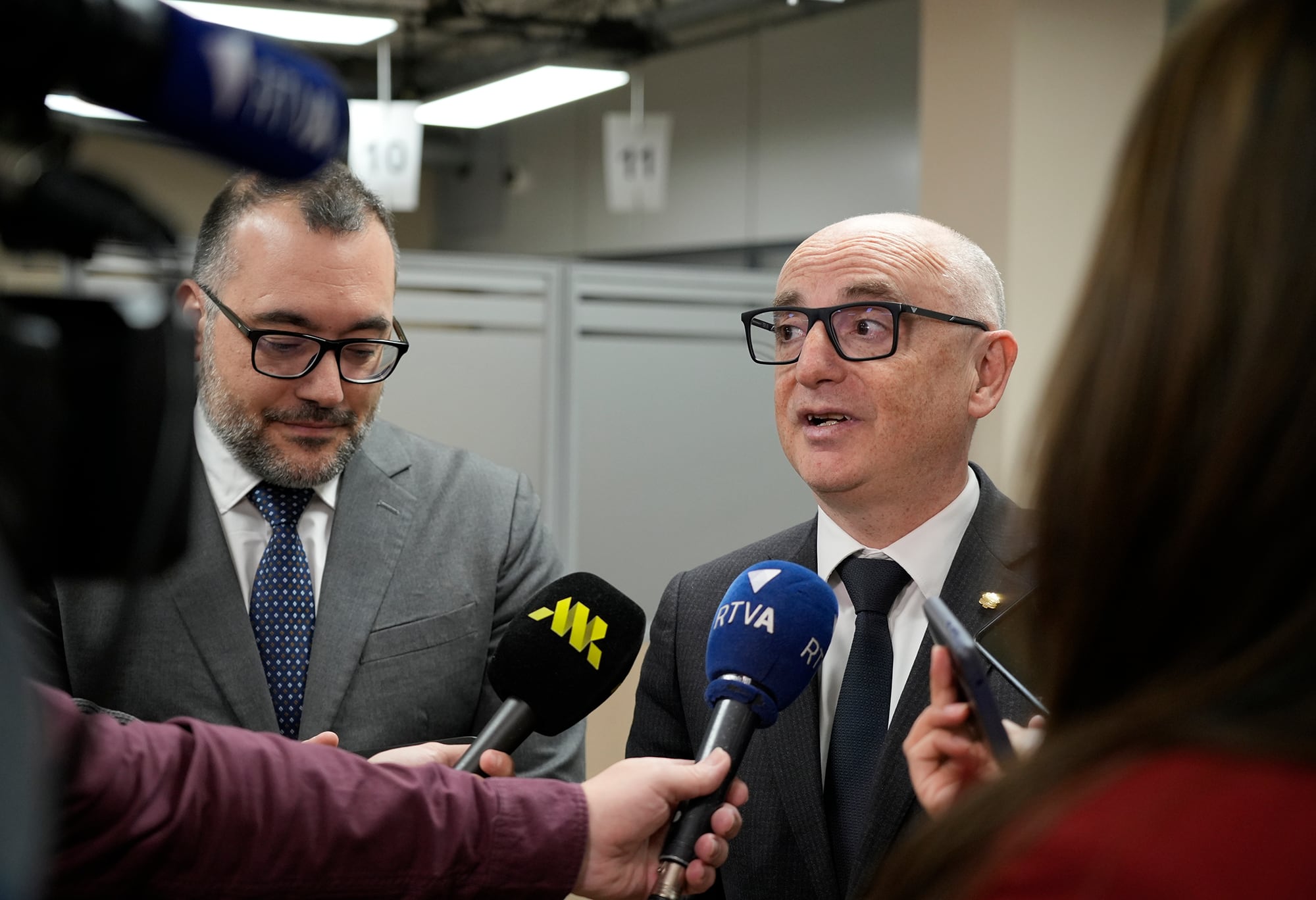 El ministre de Finances, Ramon Lladós, i el director de Tributs i Fronteres, Carles Ferreira, han presentat la campanya de la renda