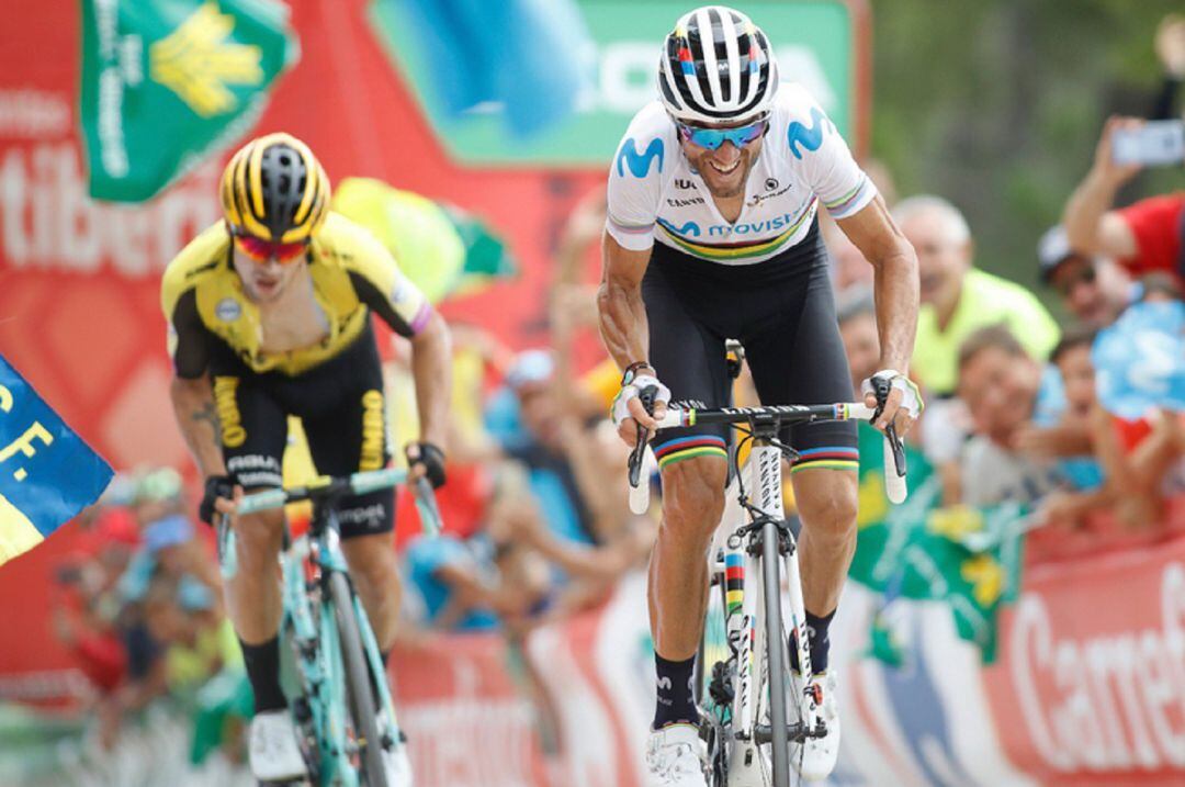 Alejandro Valverde durante una etapa