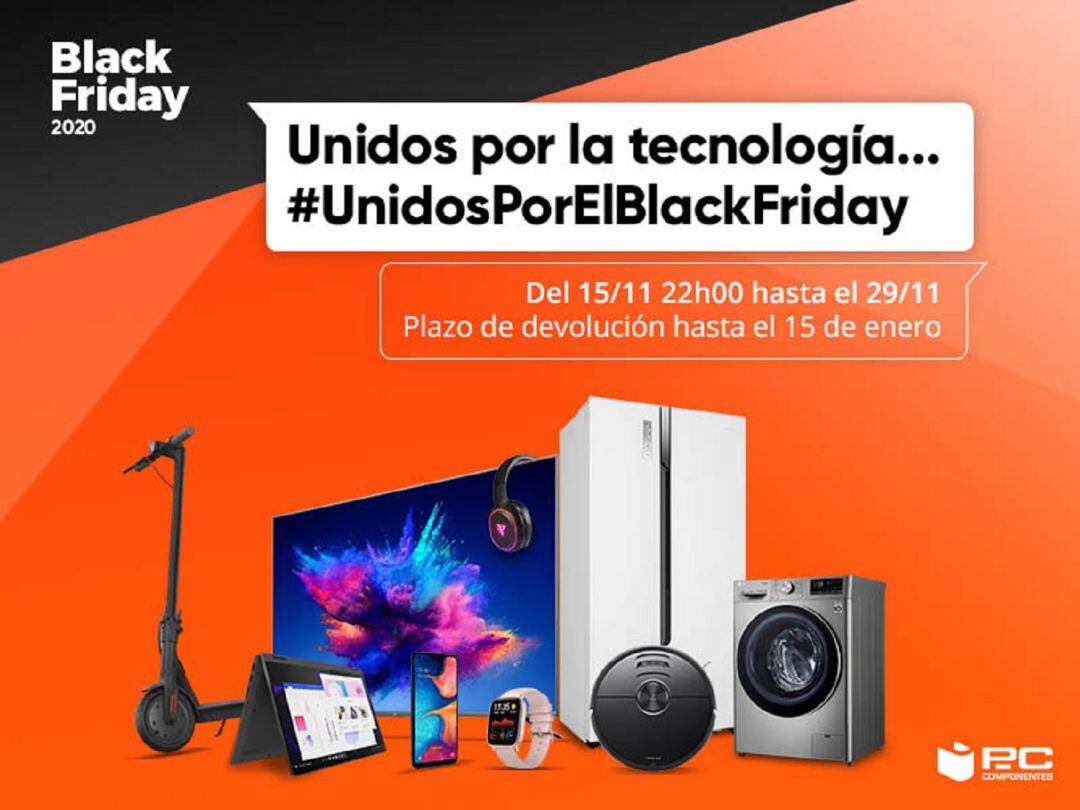 PcComponentes arranca su Black Friday este domingo a las 22:00 horas con dos semanas de descuentos