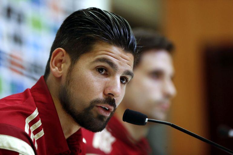 GRA165. LAS ROZAS (C.A. DE MADRID), 07/10/2015.- El jugador de la selección española Manuel Agudo &#039;Nolito&#039; durante la rueda de prensa ofrecida hoy en la Ciudad del Fútbol de Las Rozas, donde el combinado español prepara los partidos frente a Luxemburgo y Ucrania de clasificación para la Eurocopa de Francia 2016. EFE/Juan Carlos Hidalgo