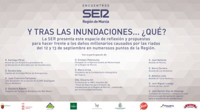 Panel de expertos participantes en el Encuentro SER organizado con motivo de las riadas del pasado mes de septiembre.