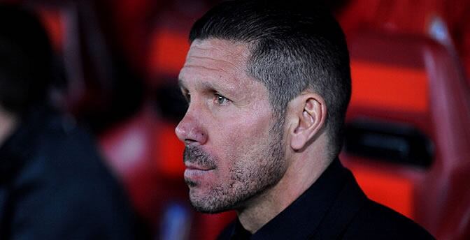 Simeone, durante un partido con el Atlético