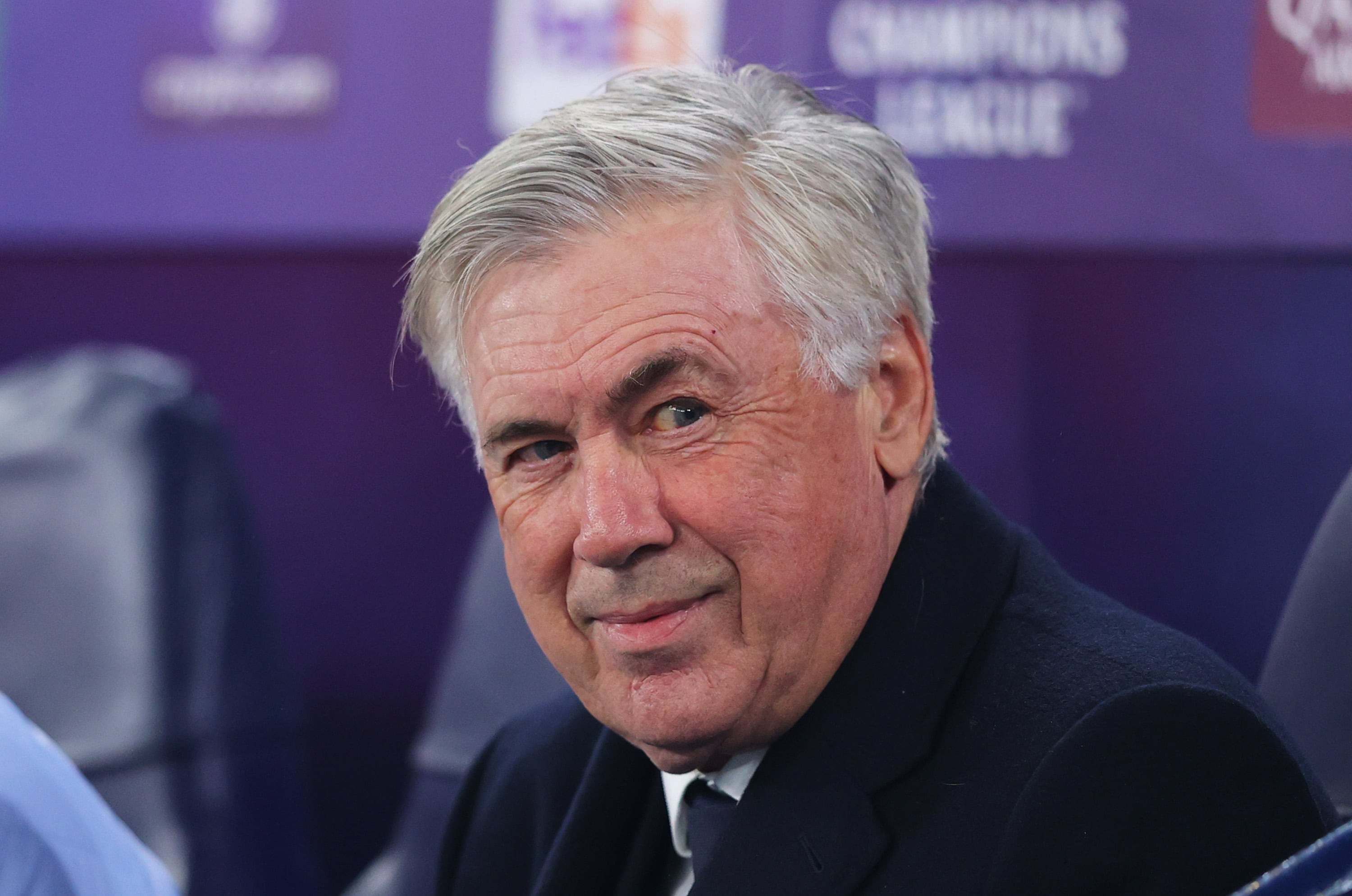 Carlo Ancelotti durante el partido entre el Manchester City y el Real Madrid