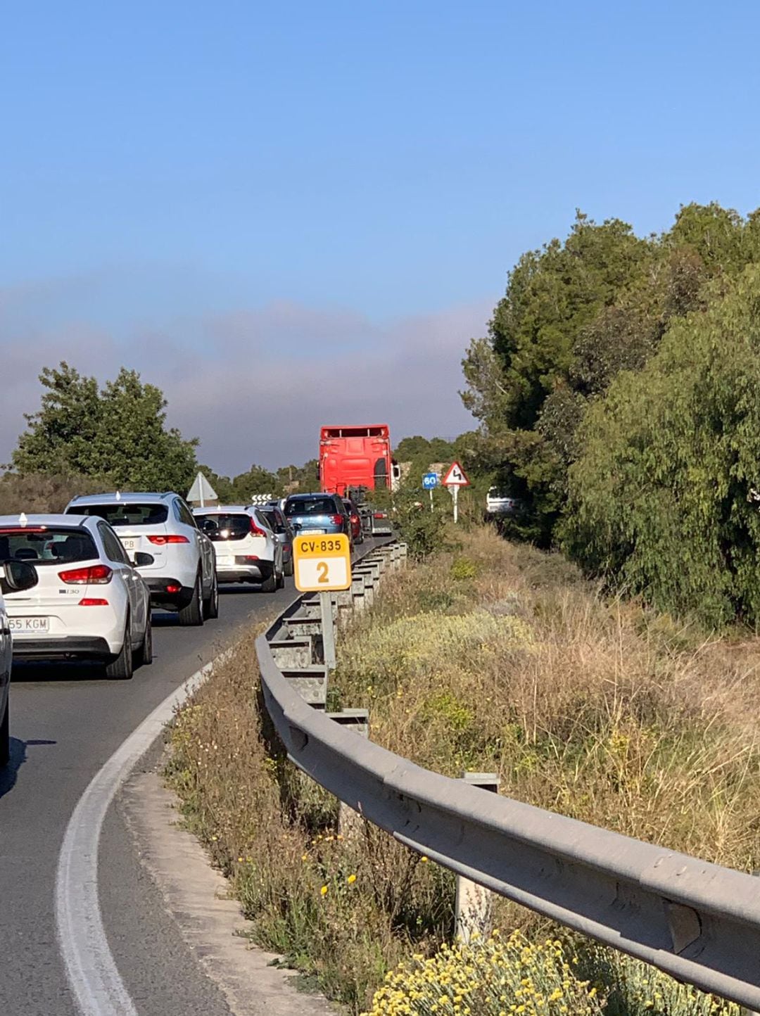 Desvío del tráfico en la carretera entre Novelda y Monóvar