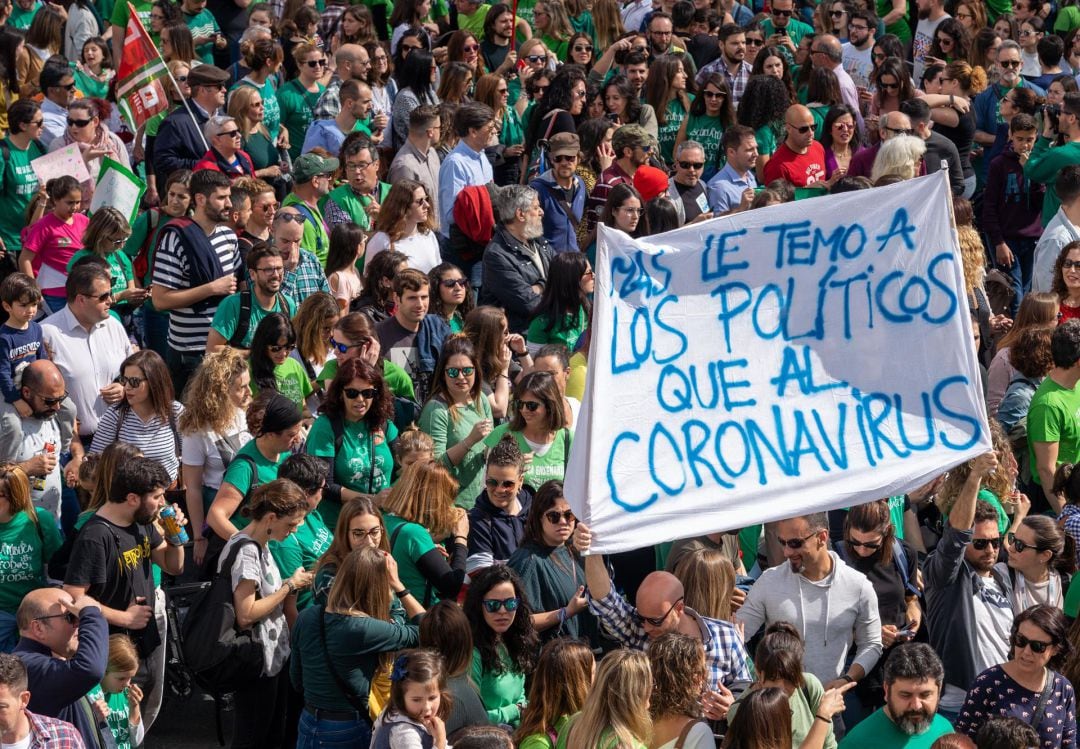 Manifestación contra el decreto de escolarización de la Junta