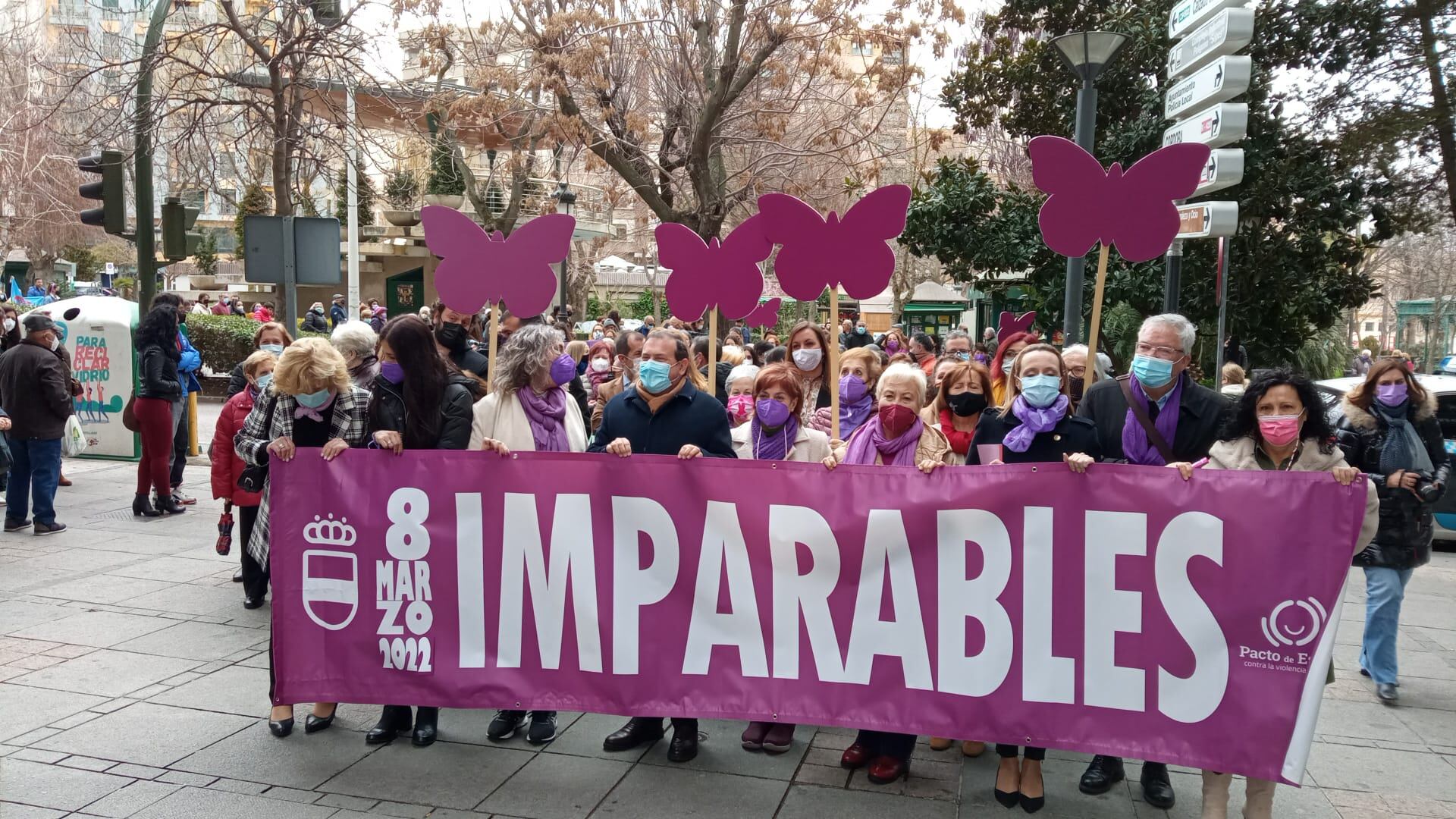 Pancarta que abría la manifestación por el Día Internacional de la Mujer en Puertollano