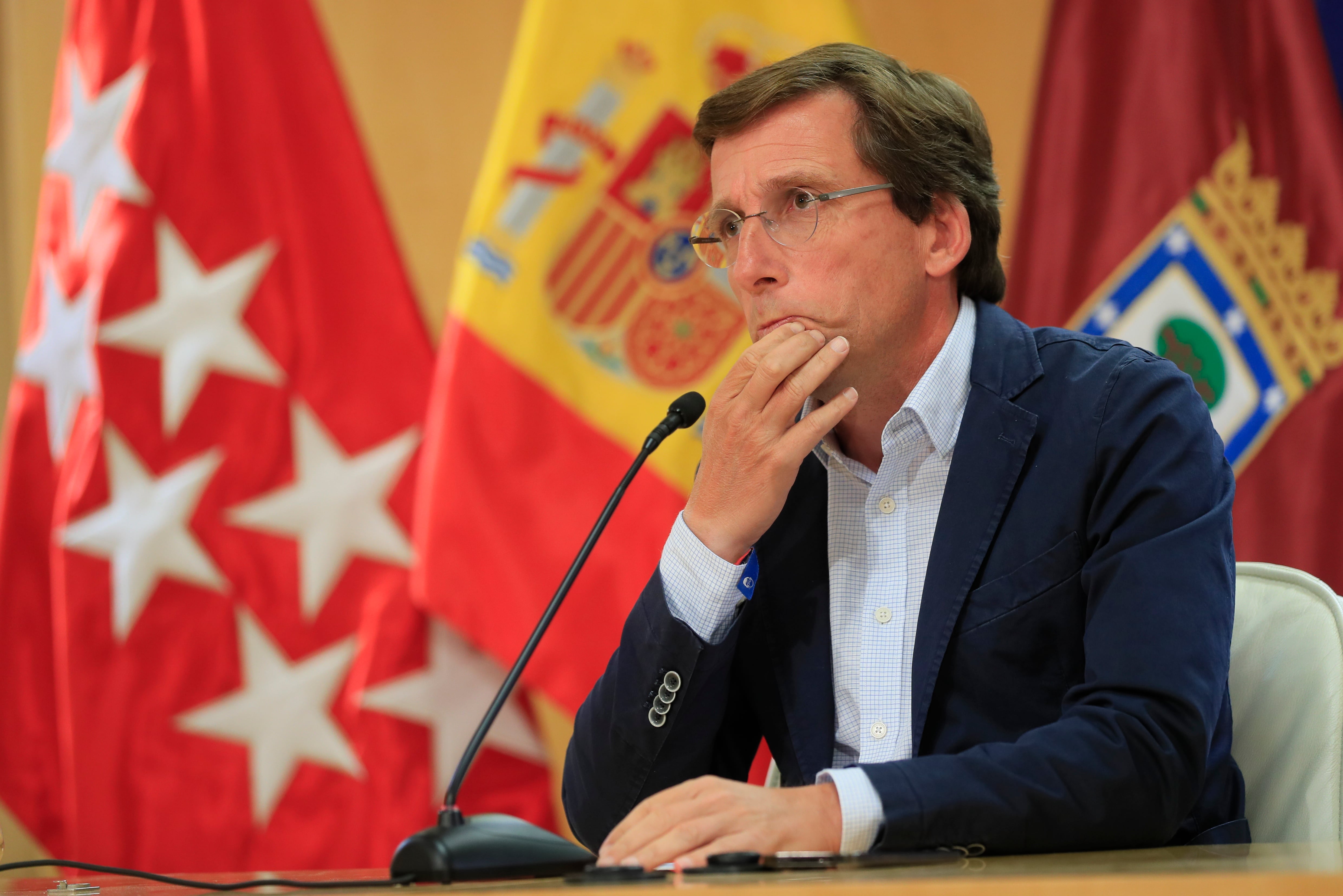 MADRID, 31/08/2023.- El alcalde de Madrid, José Luis Martínez-Almeida, ofrece una rueda de prensa tras la reunión de la Junta de Gobierno después de las vacaciones en Madrid, este jueves. EFE/ Fernando Alvarado
