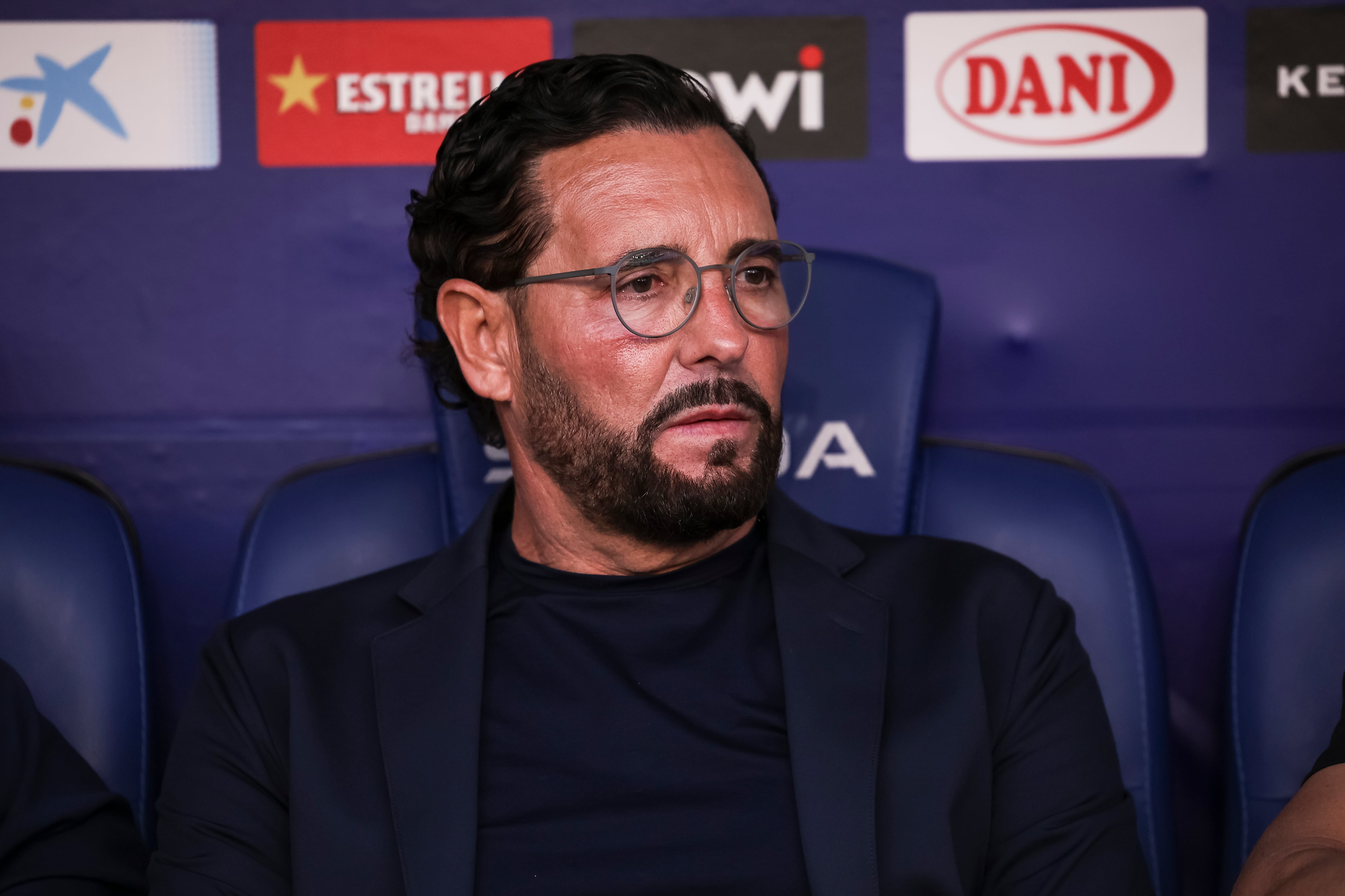 Bordalás durante el encuentro contra el Espanyol