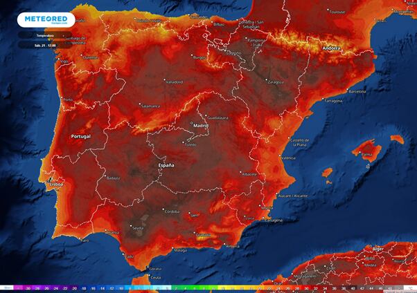 Mapa de temperaturas de METEORED