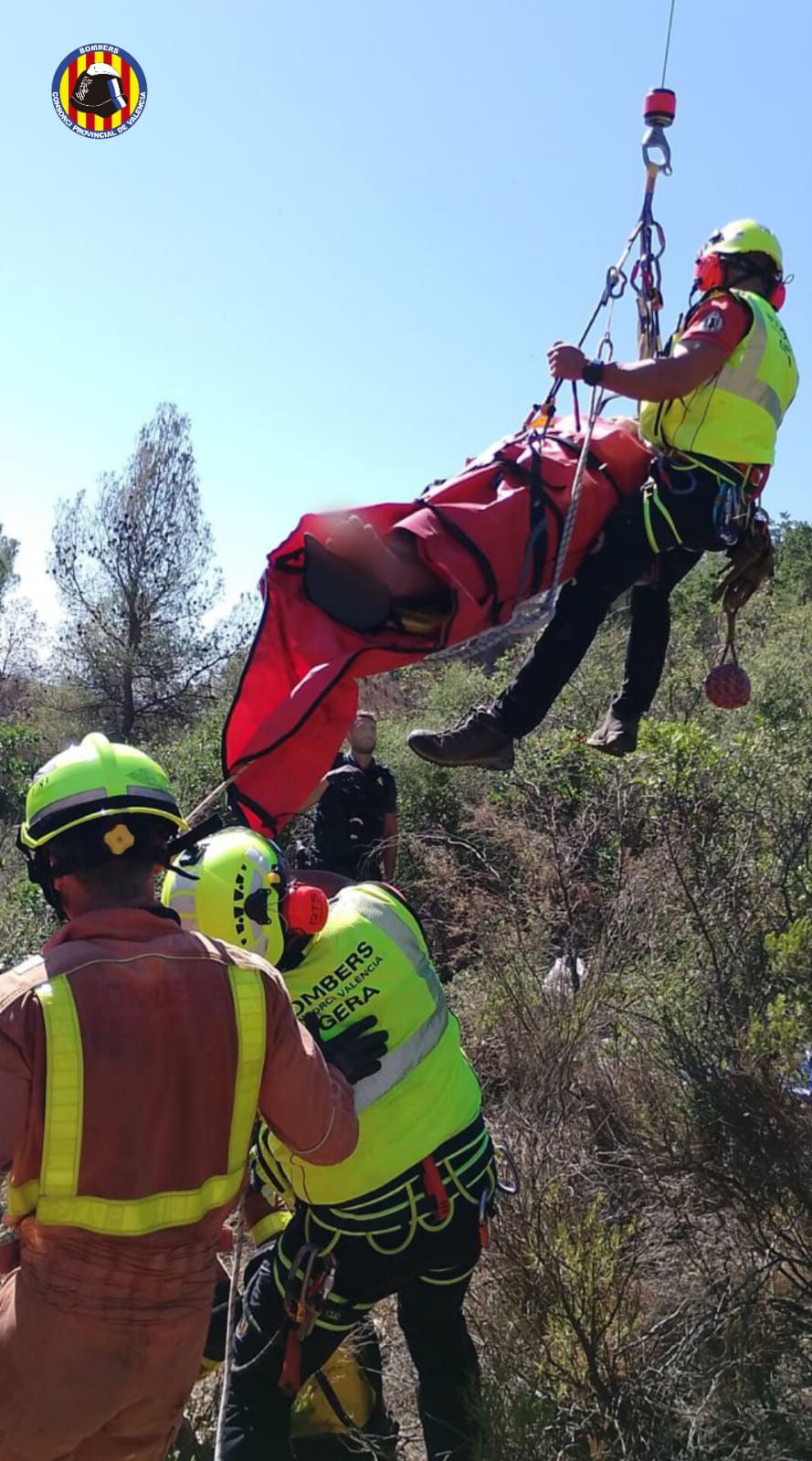 Rescate en Tous. Fuente: CP Bombers València