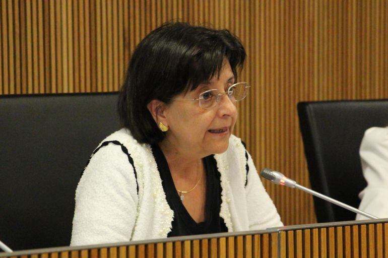 La ministra de Salut, Afers Socials i Ocupació, Rosa Ferrer, durant la Comissió Legislativa d'Afers Socials.