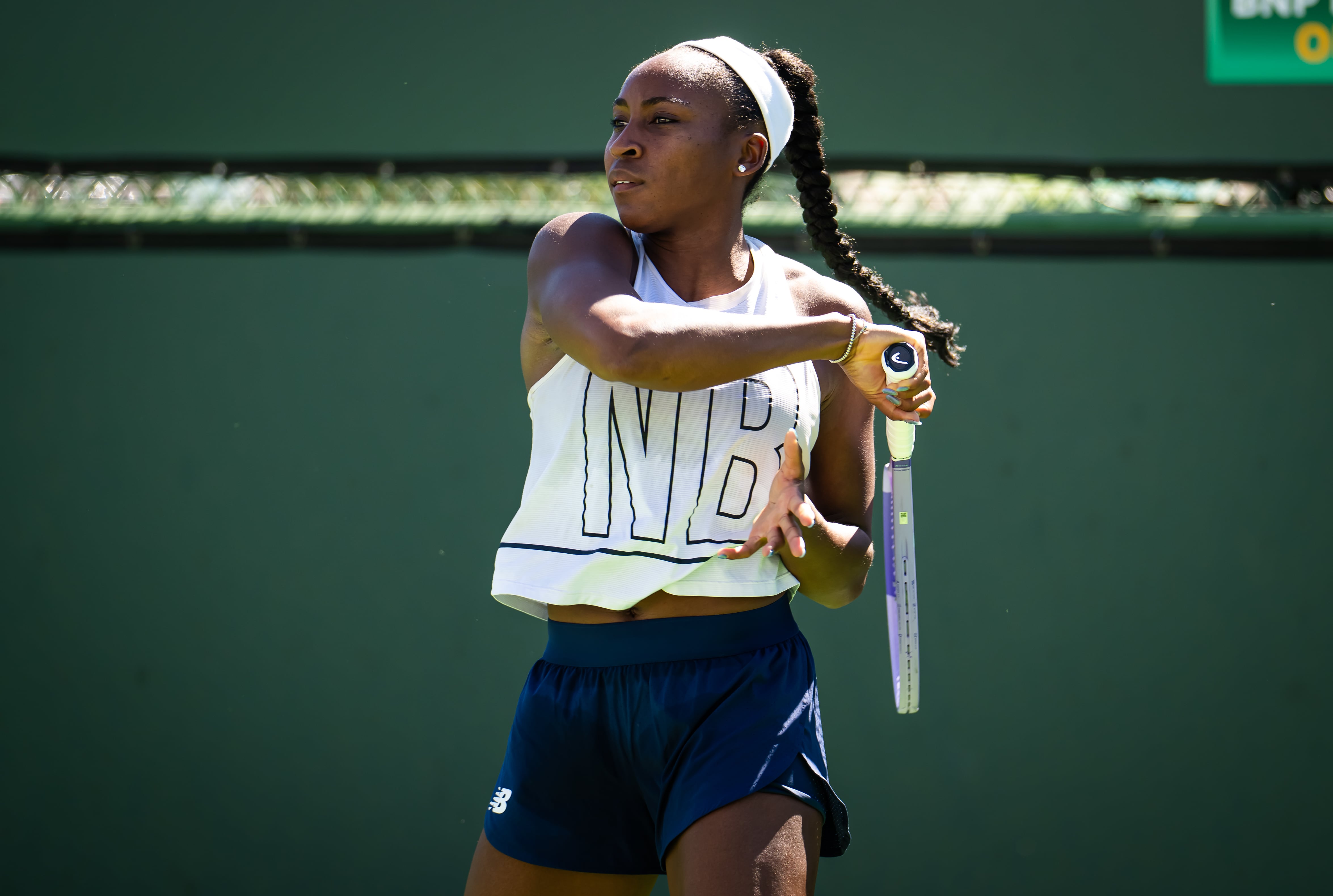 Coco Gauff se ejercita en la antesala de Indian Wells