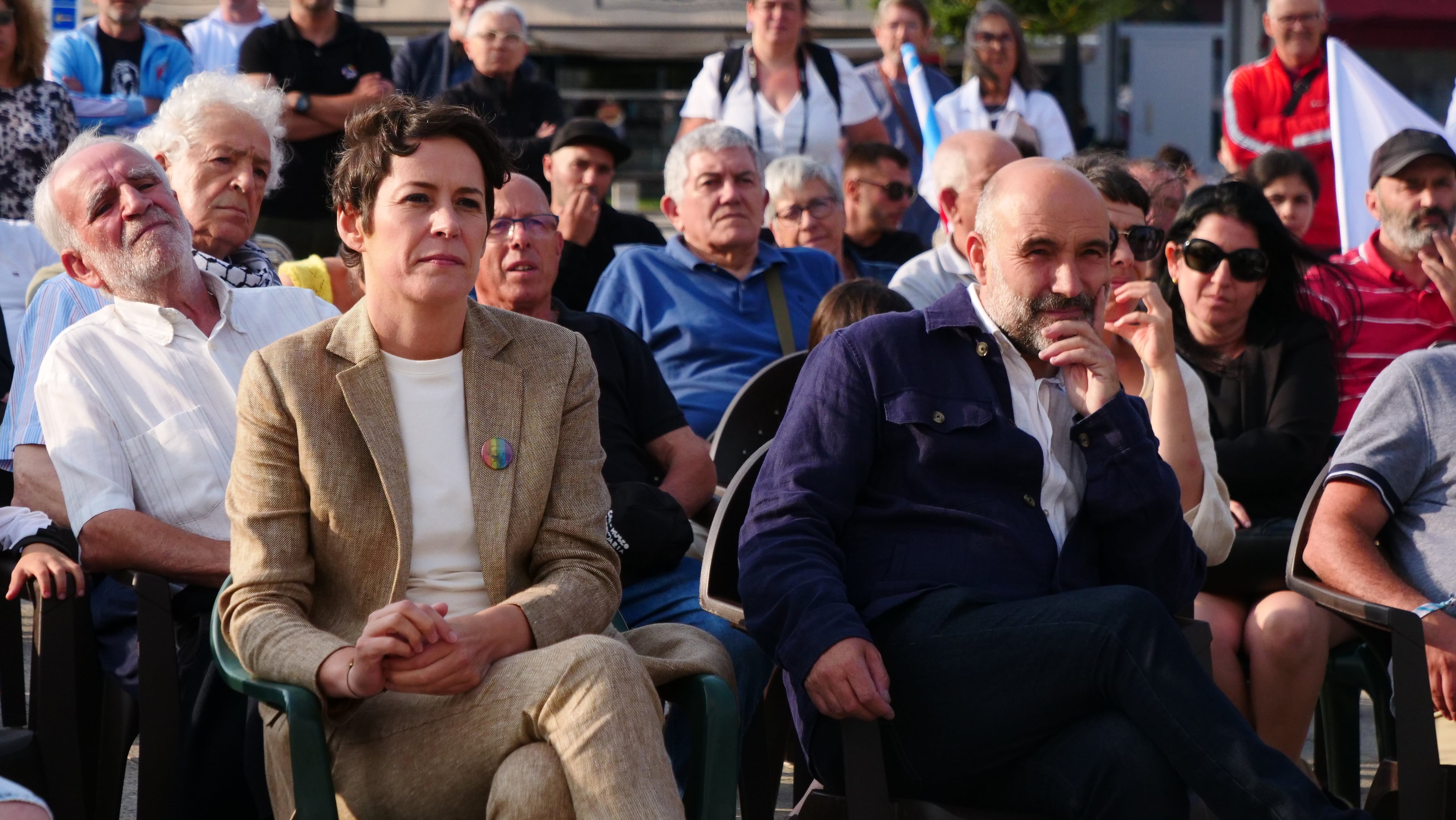 Ana Pontón, portavoz nacional del BNG, con el diputado en el Congreso, Néstor Rego