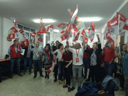 El PSOE celebró los resultados electorales en su sede