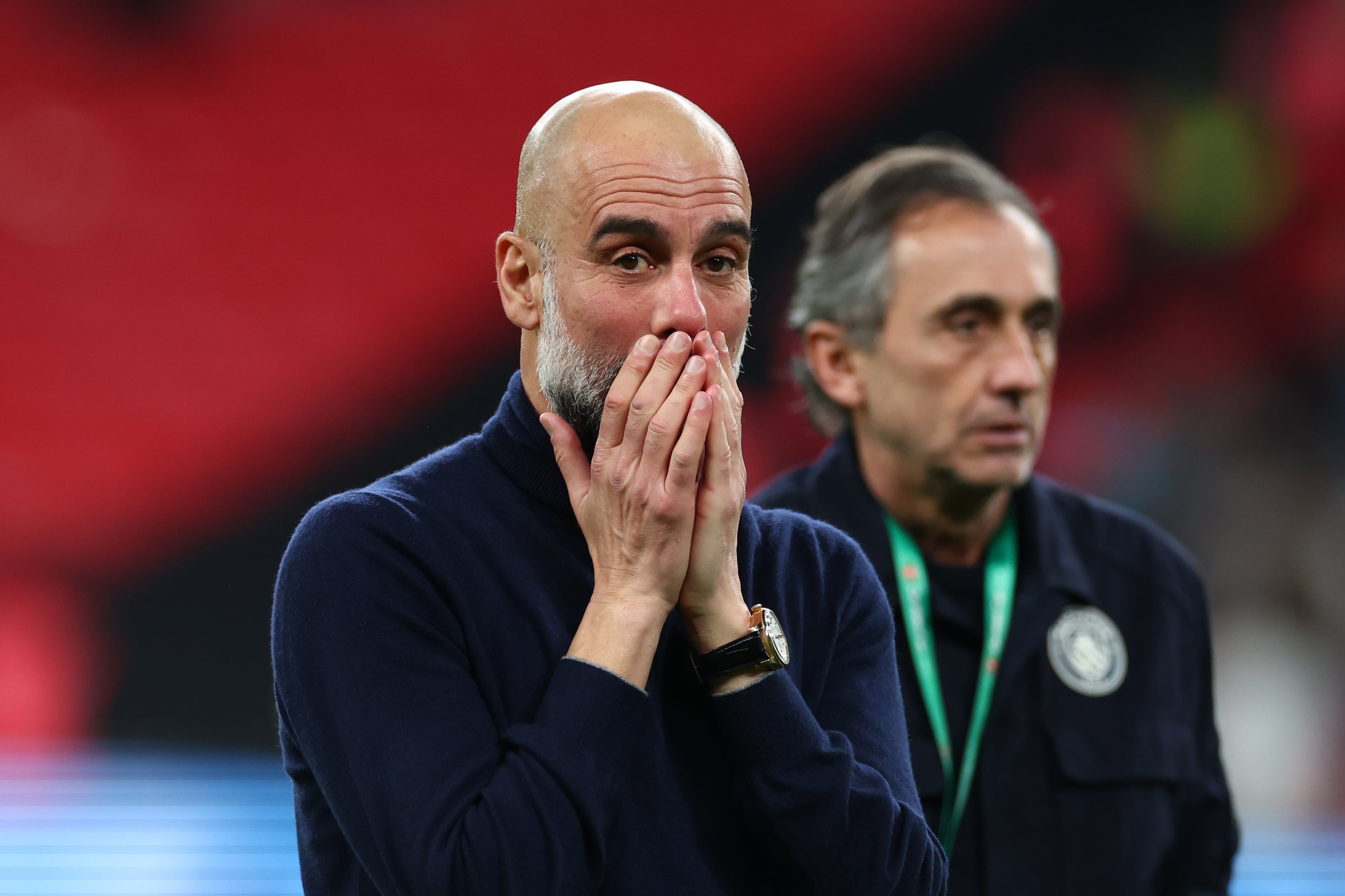 Pep Guardiola, en la final de la Carabao Cup disputada con el Manchester City