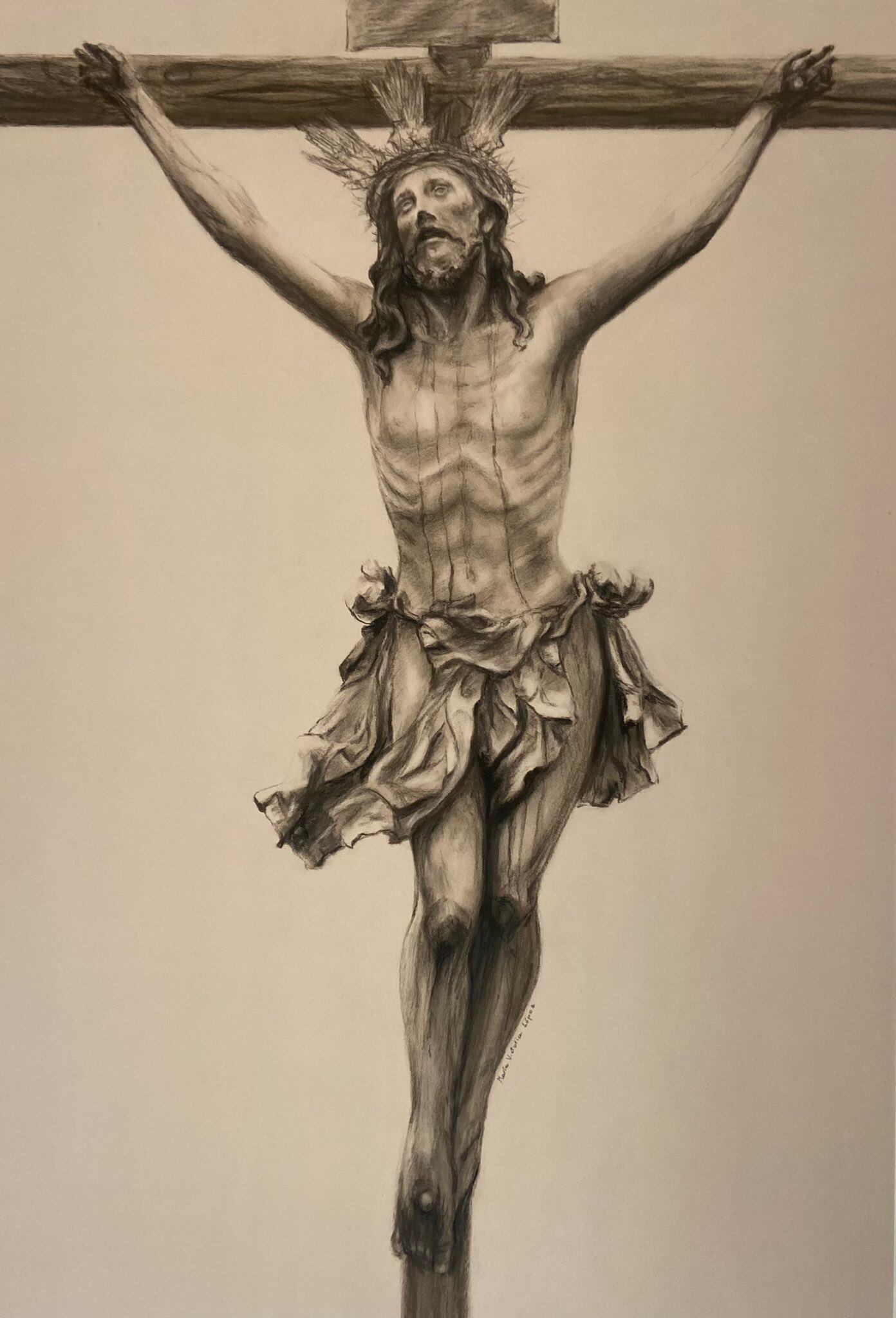 Pintura de Victoria López para ilustrar la papeleta de sitio del Vía Crucis extraordinario del Cachorro