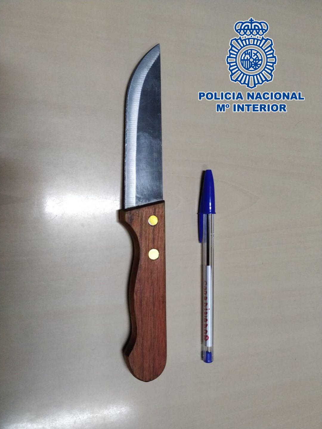 Imagen de la navaja que utilizó el agresor