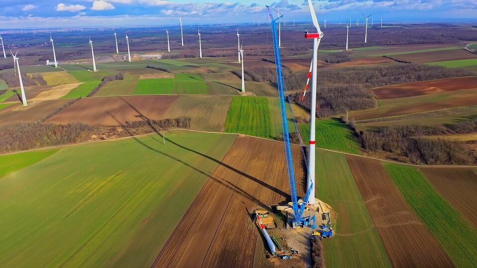 Operación de desmontaje de aerogeneradores