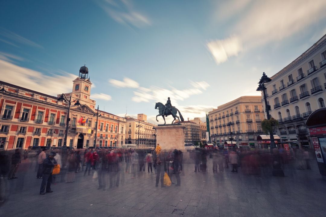 Genete en la Puerta del Sol de Madrid.