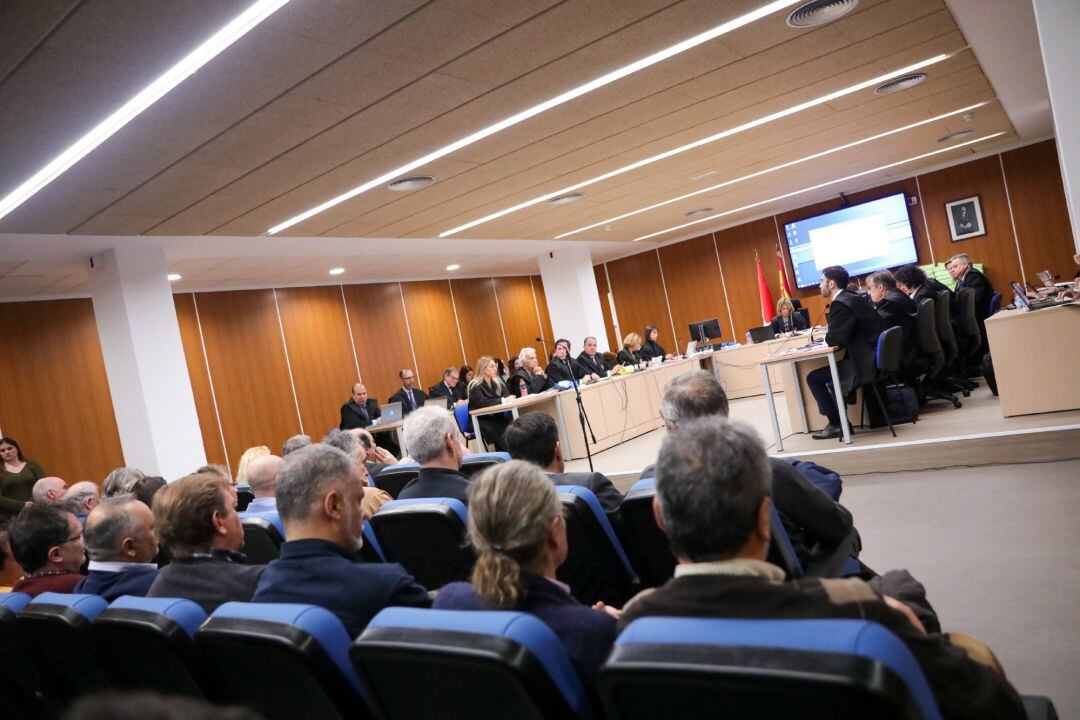 Interior de la sala en la que se ha desarrollado la primera jornada del macrojuicio a los controladores aéreos