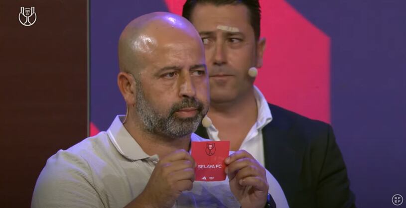 Momento en el que salió la bola del Selaya en el sorteo.