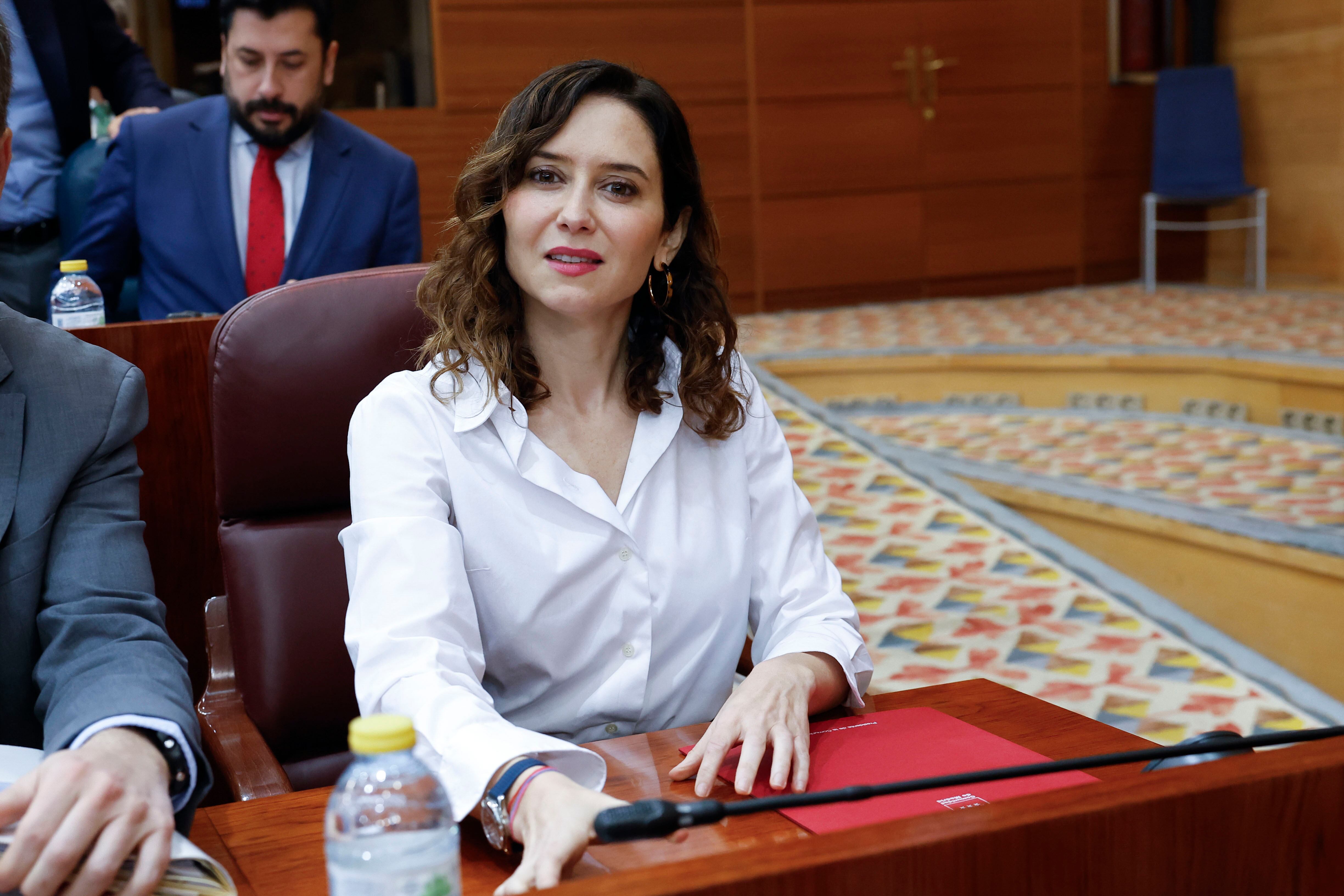 La presidenta de la Comunidad de Madrid, Isabel Díaz Ayuso, durante el pleno en la Asamblea de Madrid.