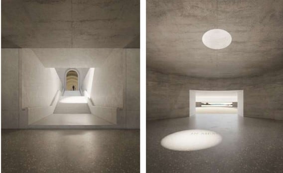 Propuesta de entrada a la Basílica de Cuelgamuros del proyecto seleccionado para la resignificación