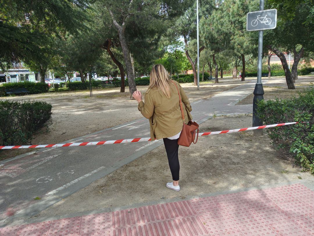 Intenta saltar el precinto del parque