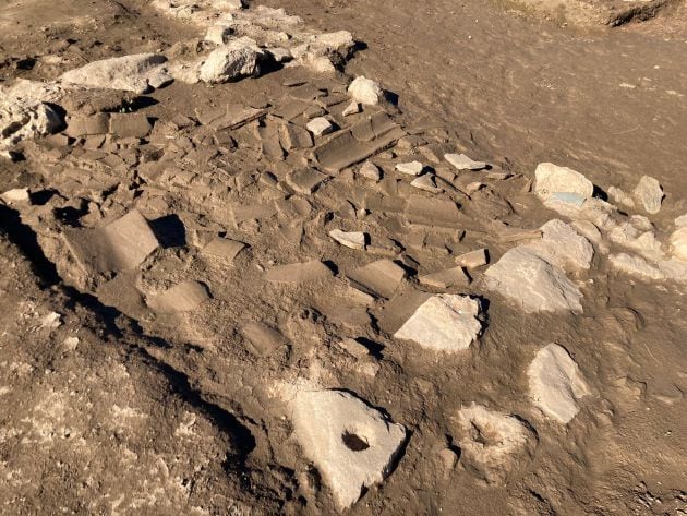 Restos de la antigua bodega de la Época Romana, situada en el Peral de Valdepeñas (Ciudad Real)