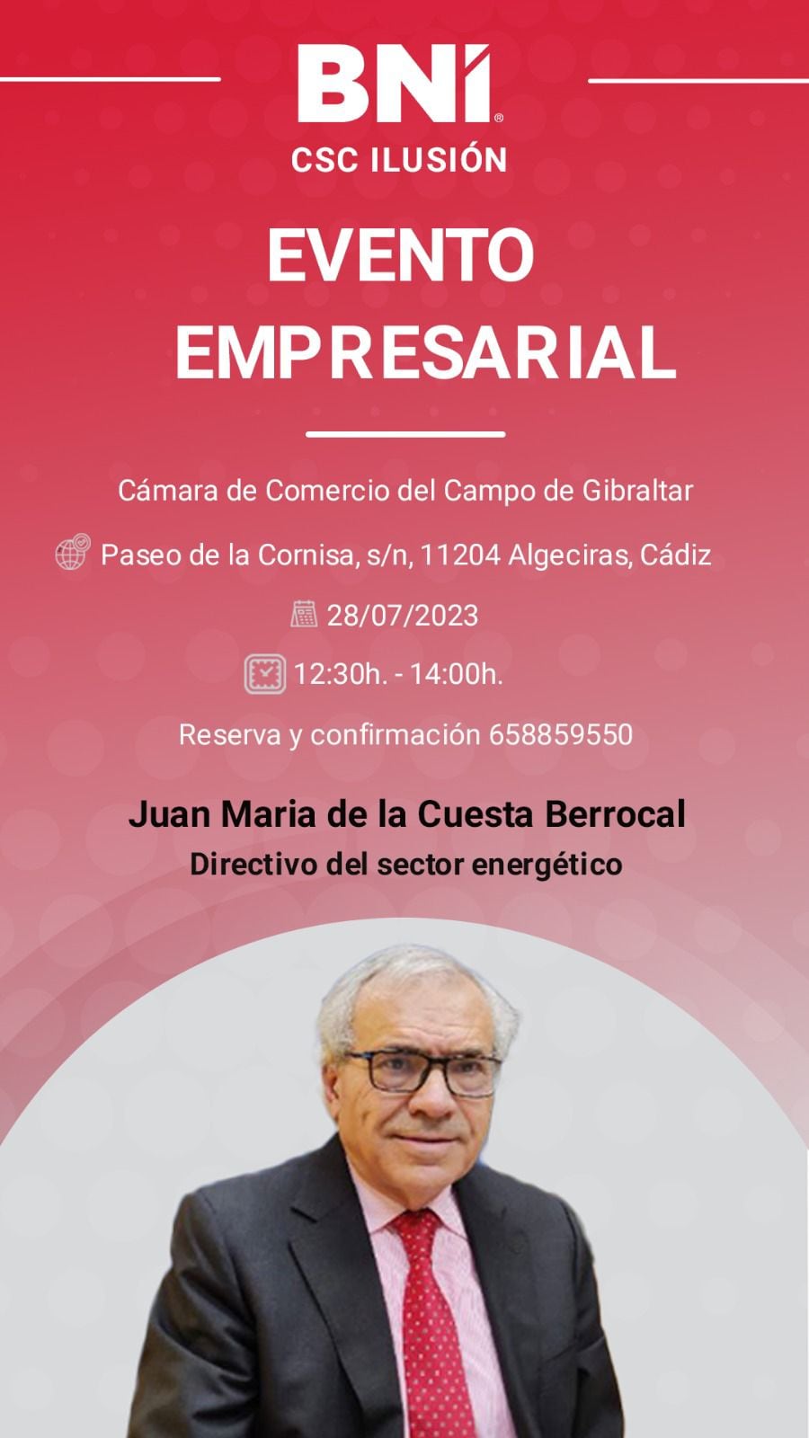 Evento BNI en el que participará Juan María de la Cuesta