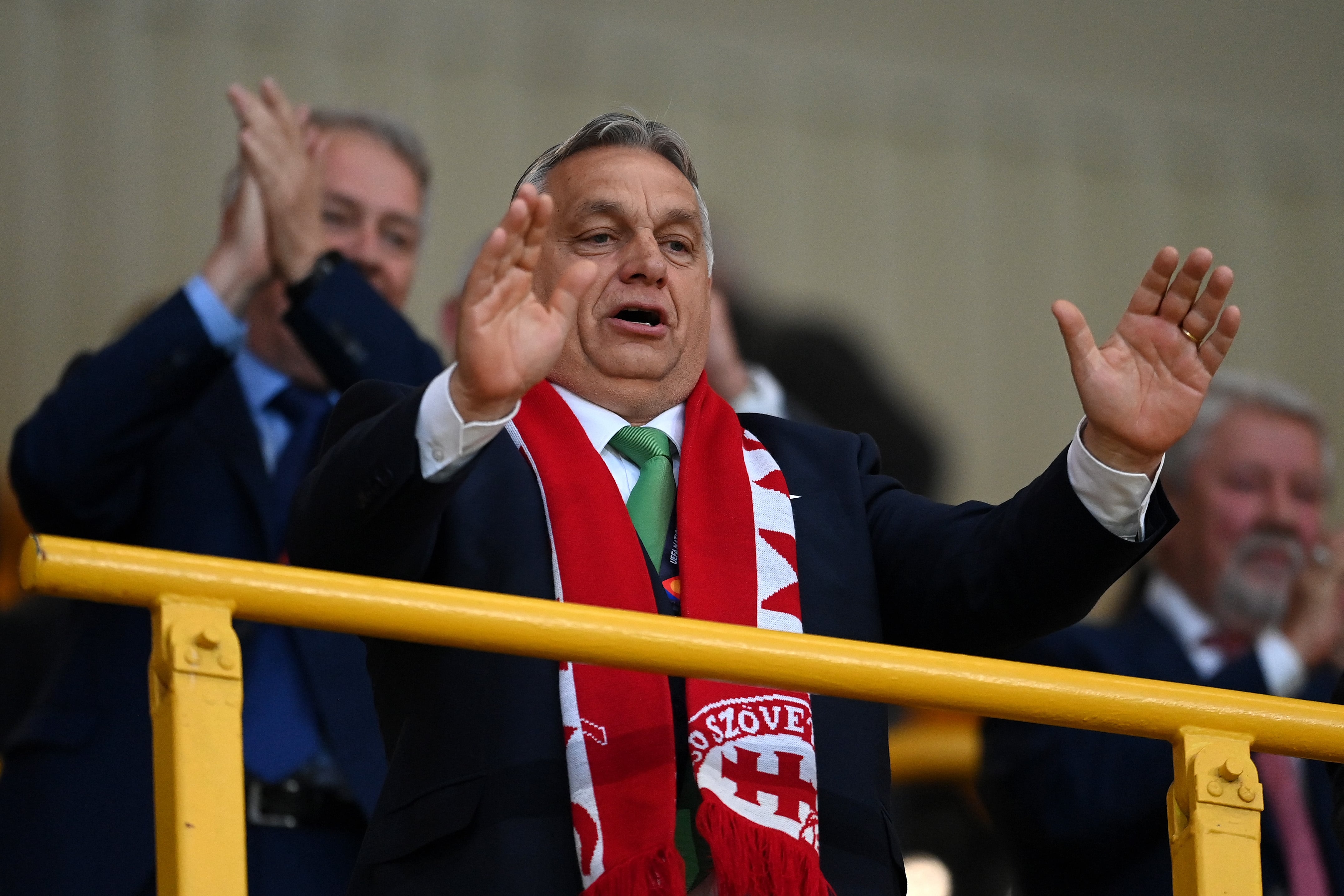 Viktor Orbán, durante el partido entre Inglaterra y Hungría, el pasado 14 de junio.