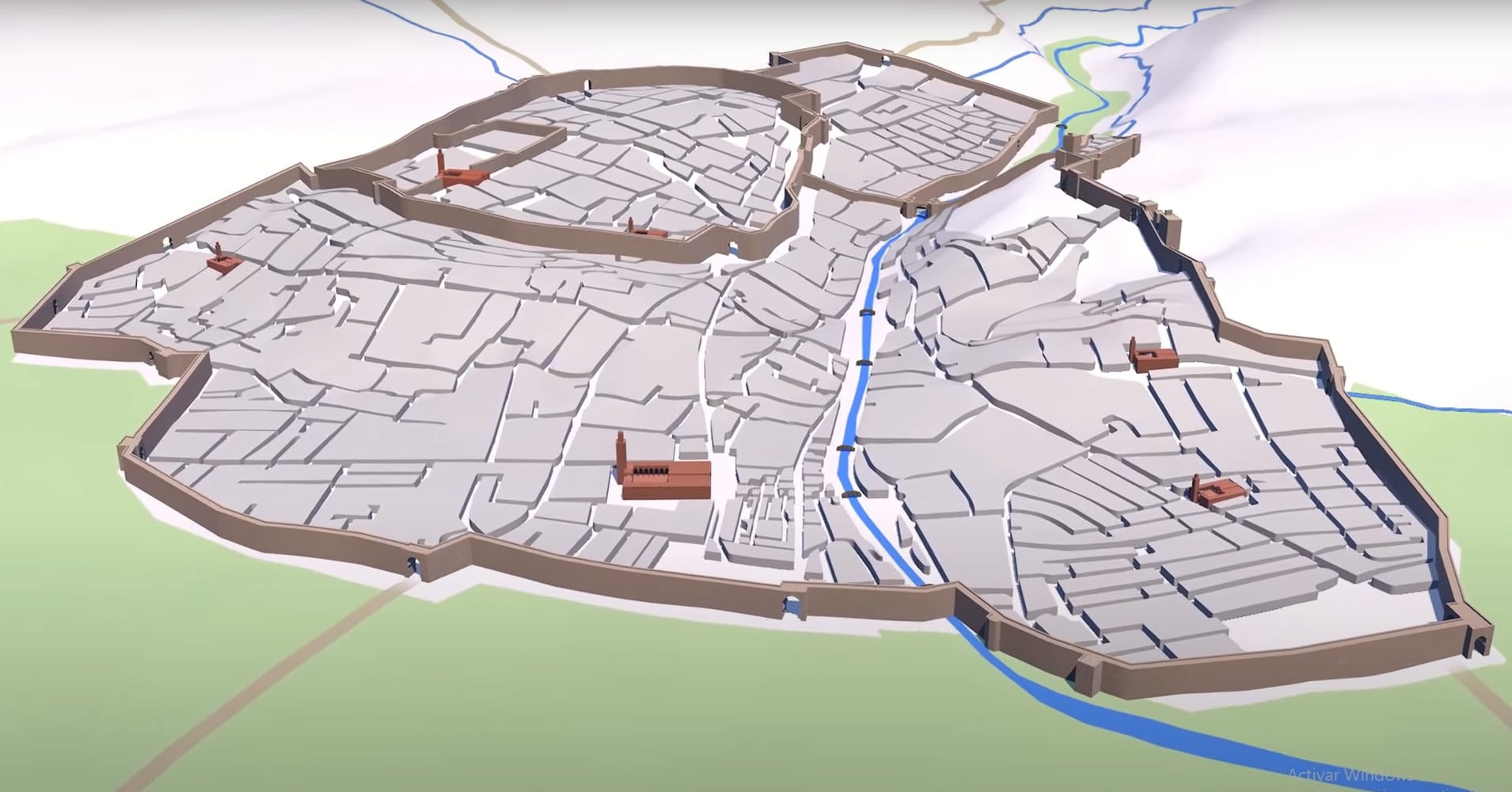 Recreación virtual de la Granada zirí y nazarí (Madinat Garnata) a cargo del diseñador gráfico Ángel Soler Gollonet