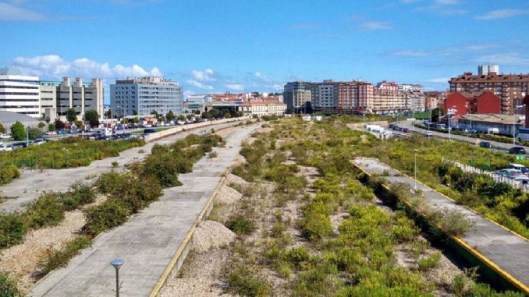 Zona por la que discurrían las antiguas vías. 