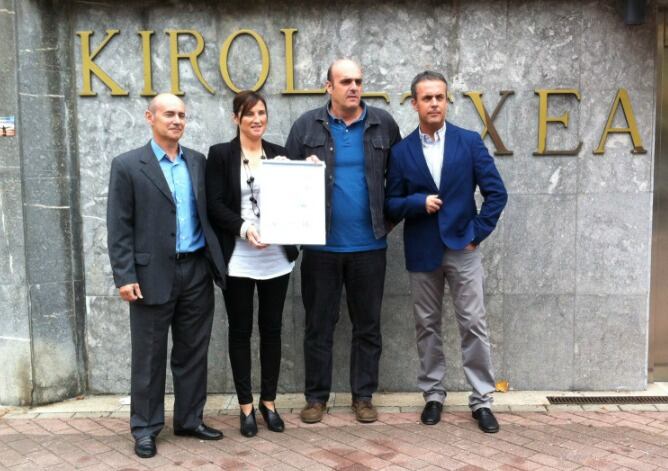 Jon Ander Madariaga (SGS, Gorka Sedano (Grupo Gisma), Tati Garmendia (Bera Bera) y Asier Sarriegi (Diputación).