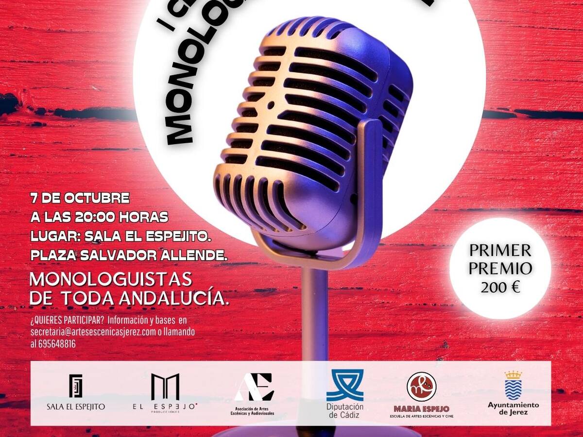 Jerez acogerá el Primer Certamen de Monólogos el próximo 7 de octubre