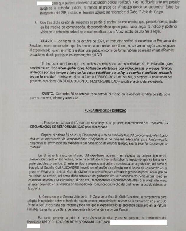 Extracto de la resolución que archiva la investigación.