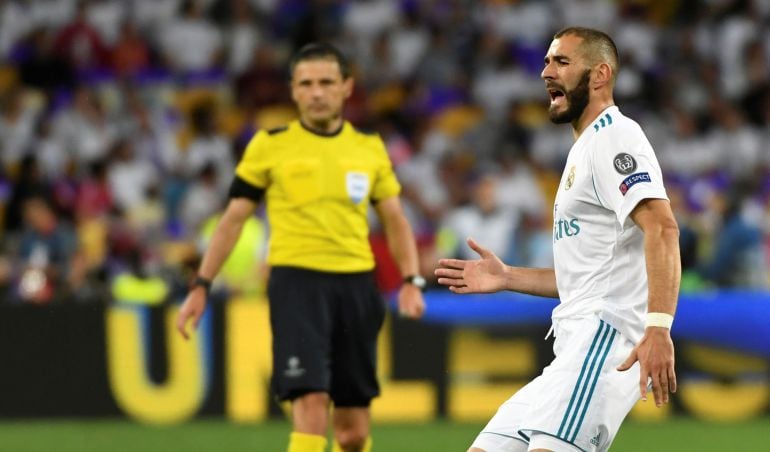 Benzema, durante la última final de la Champions