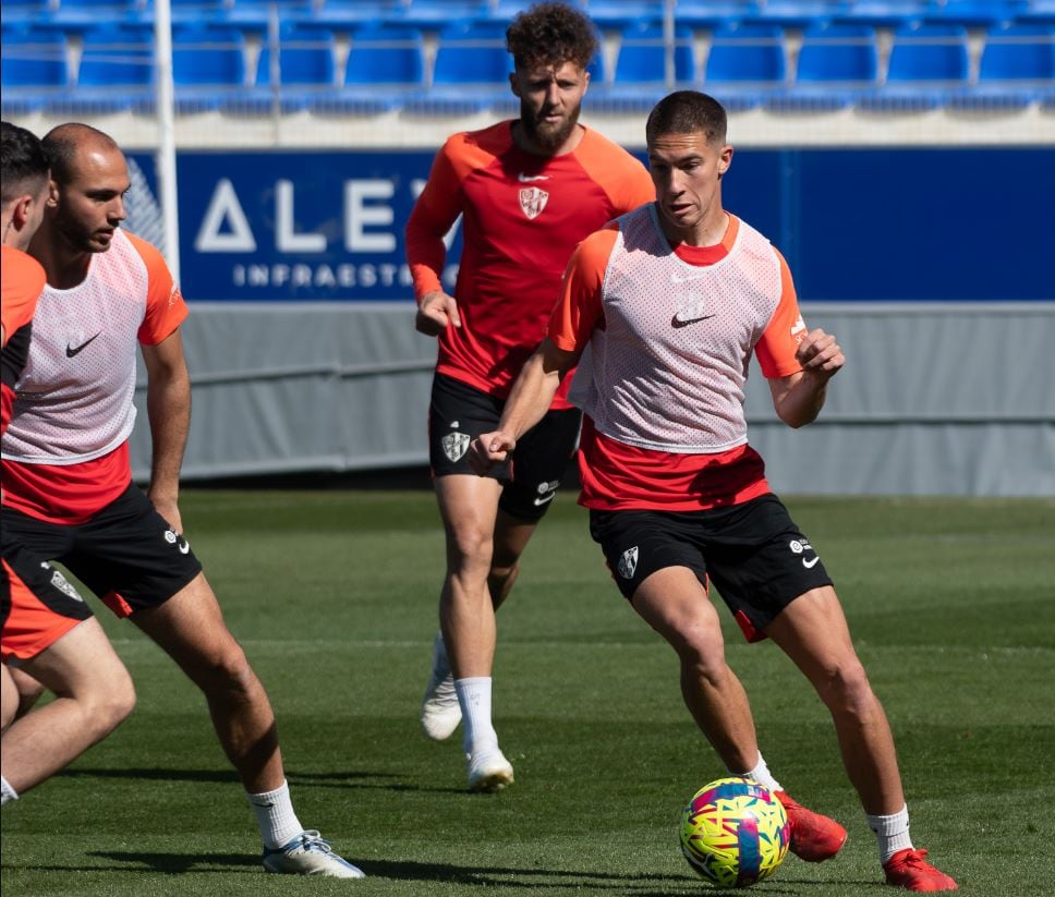 El equipo se ejercitaba en El Alcoraz