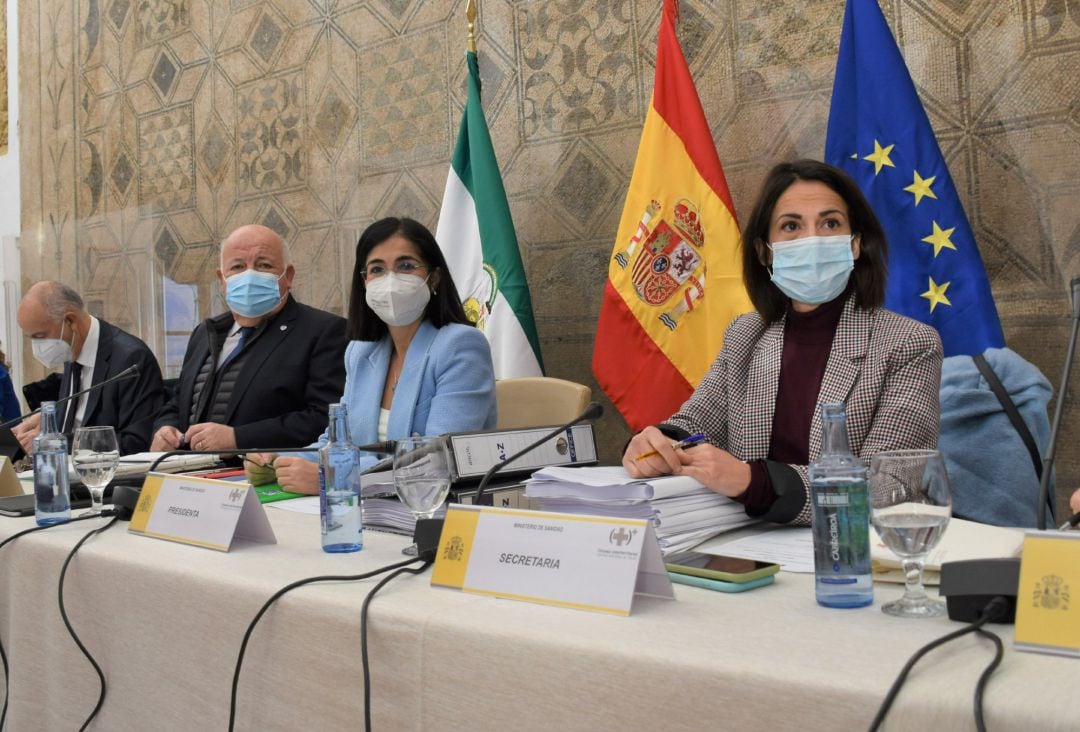 La ministra Darias, al inicio del Pleno del Consejo Interterritorial del Sistema Nacional de Salud.