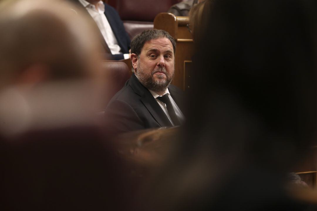 Oriol Junqueras en el Congreso de los Diputados, cuando fue a recoger su acta como diputado en las pasadas elecciones