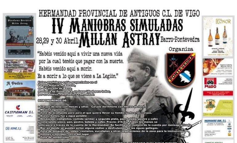 Cartel con el programa de la Hermandad de Caballeros de la Legión